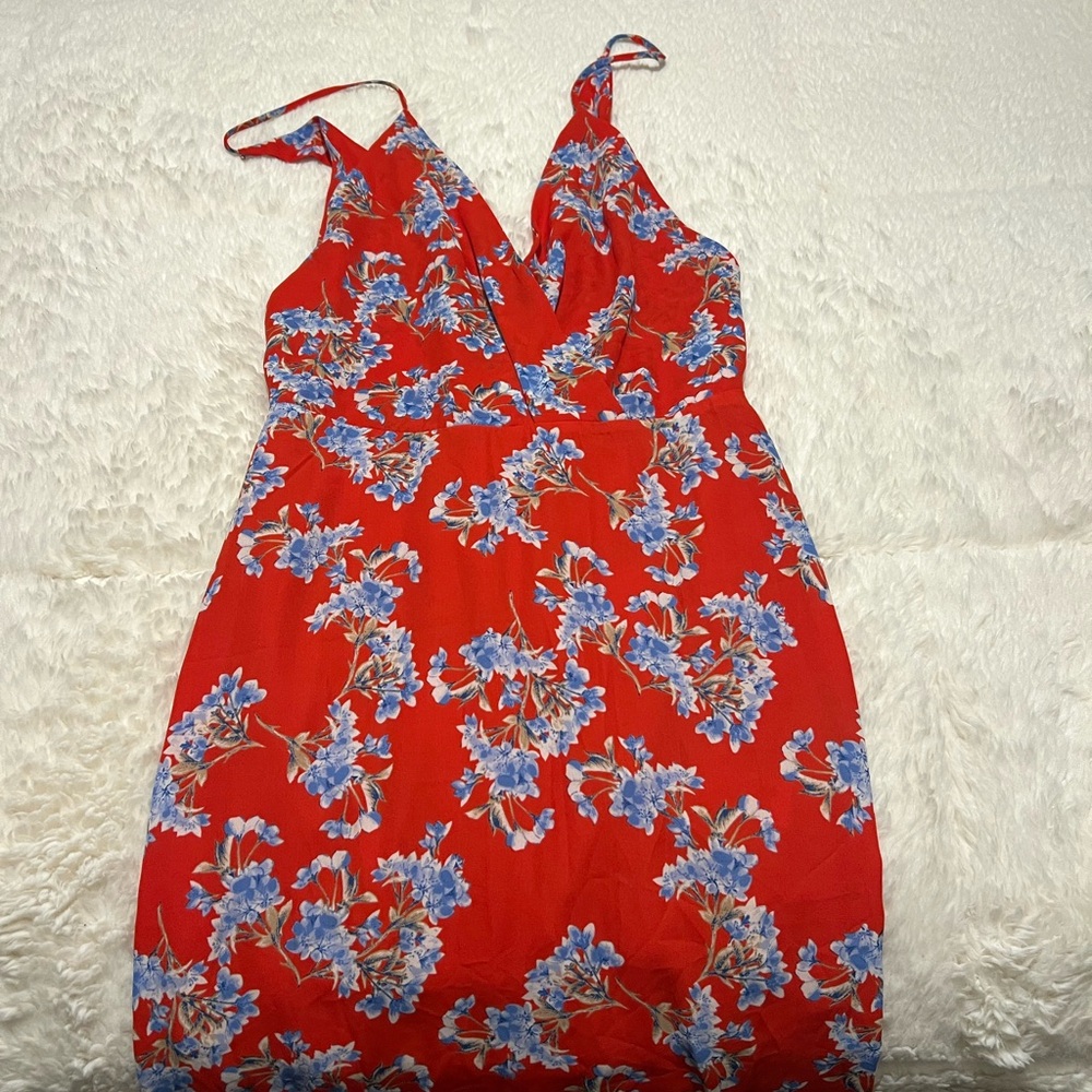 Lush Red Floral Dress